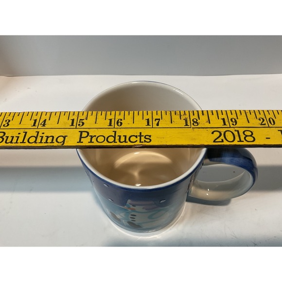 Le Gourmet Chef Snowman Mug 2002 Hand Painted Ceramic Holiday Coffee Tea Cup - Picture 6 of 6